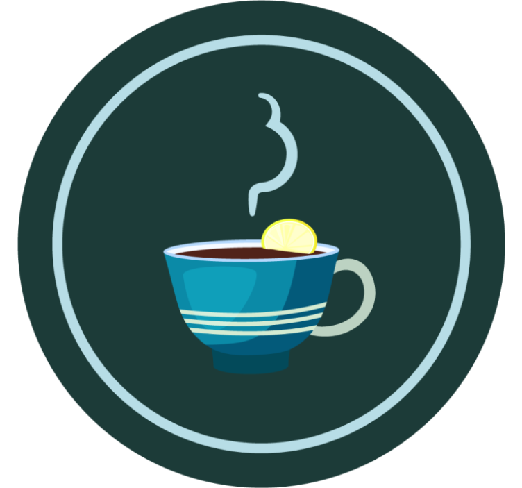 Tea cups blue modern coaster - TenStickers