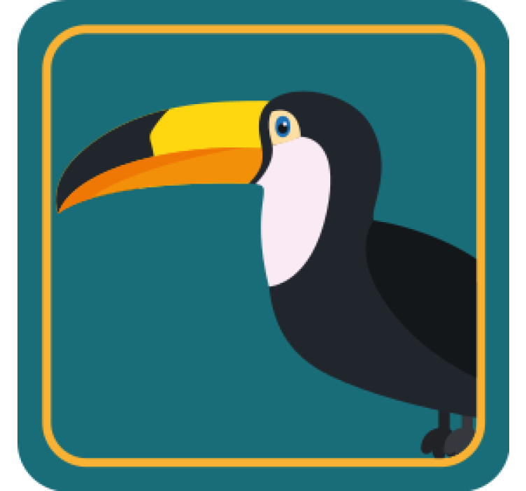 Vintage coasters tropical toucan illustration - TenStickers