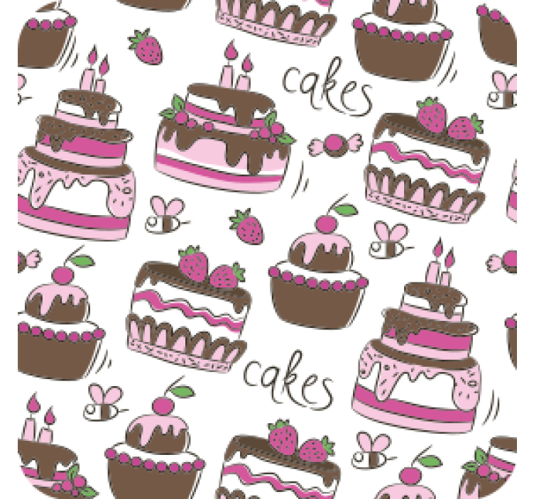 Wedding coasters whimsical dessert illustration - TenStickers