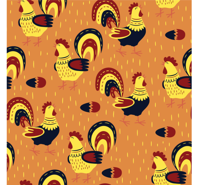 Geek coasters colorful rooster pattern - TenStickers