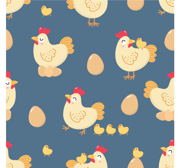 Geek coasters playful hens and eggs - TenStickers