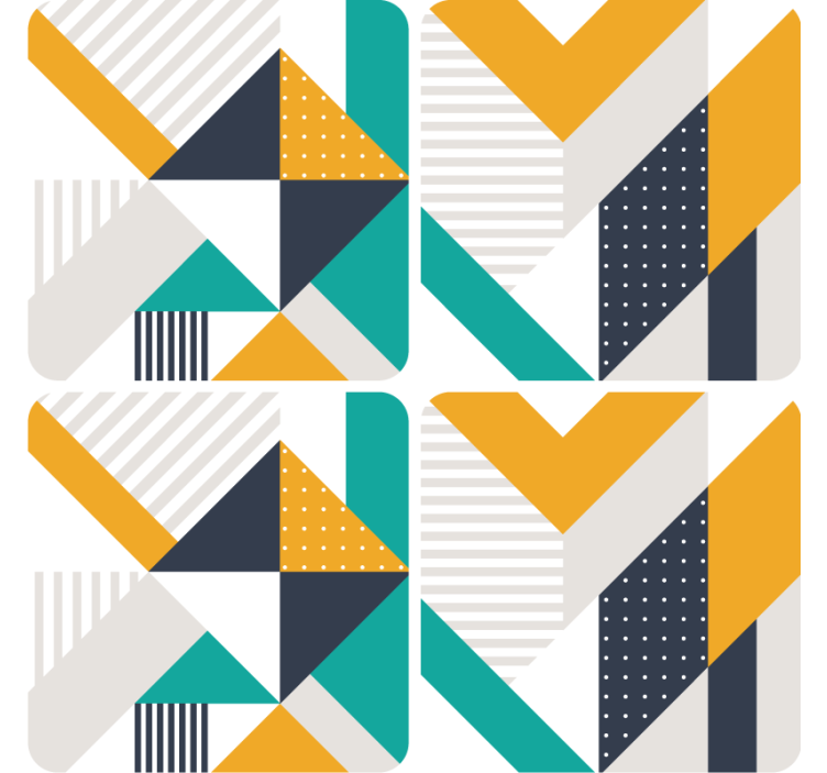 Modern coaster with geometric color block design - TenStickers
