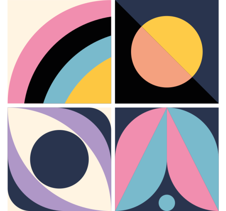 Modern coaster in geometric color blocks - TenStickers