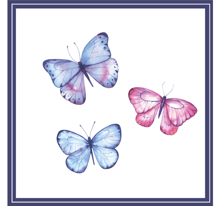 Geek coasters colorful butterfly arrangement - TenStickers
