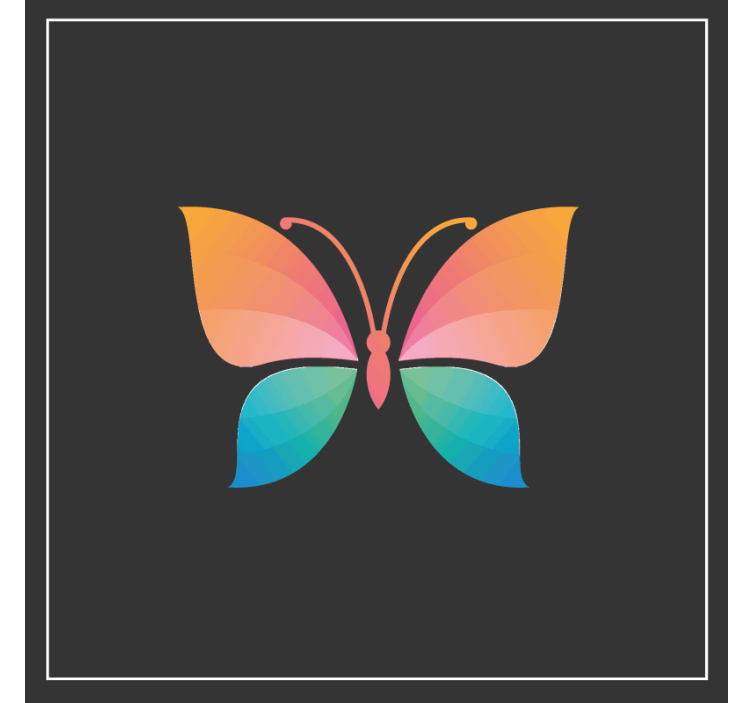 Geek coasters colorful butterfly design - TenStickers