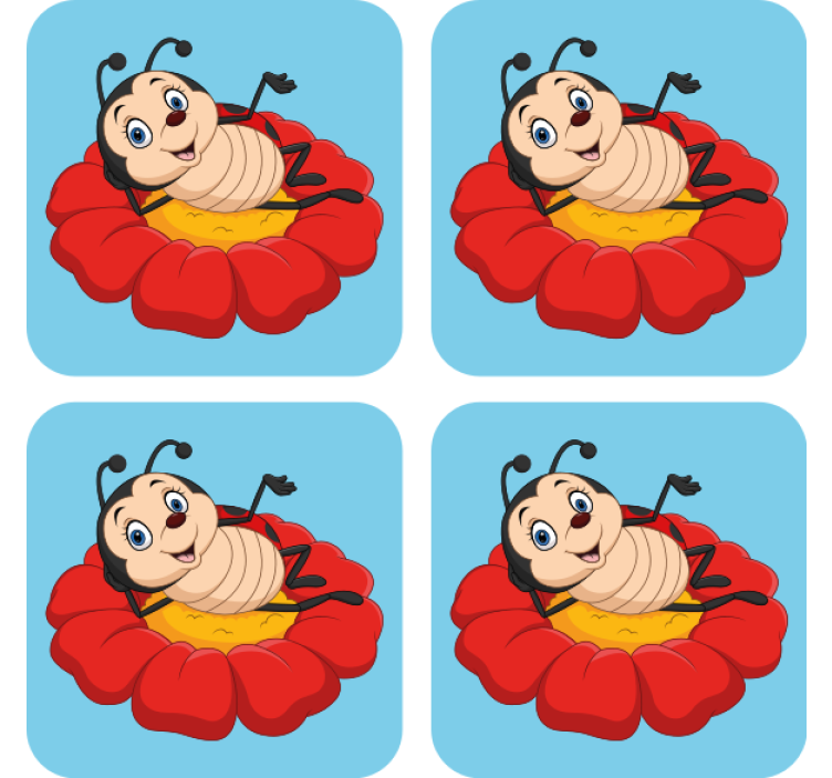 Geek coasters with joyful insect design - TenStickers