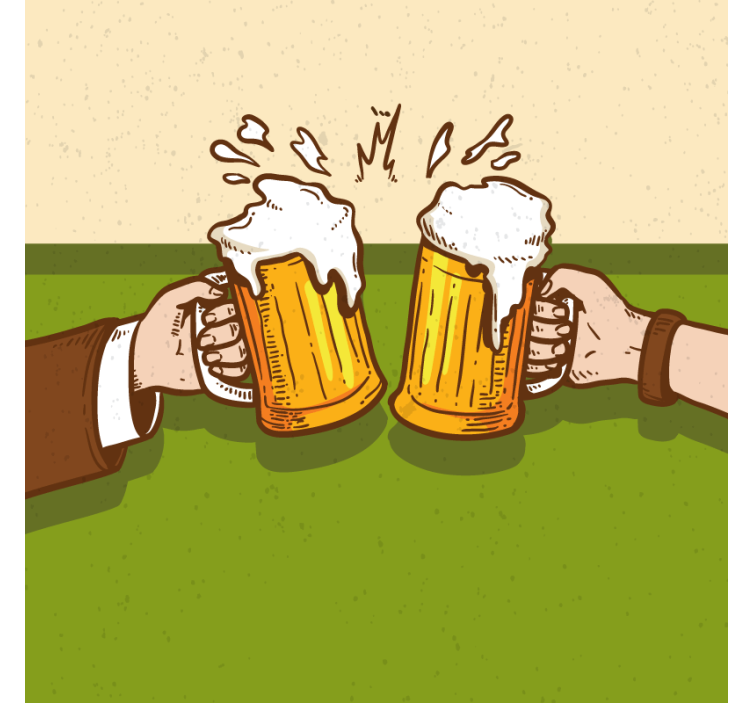 Cheers on the  beer cartoon mats - TenStickers