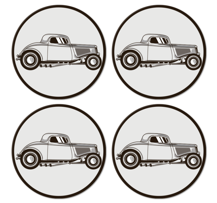 Geek coasters classic car silhouette - TenStickers