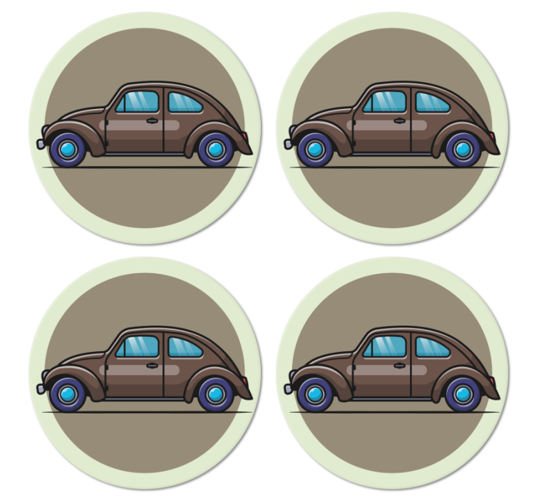Vintage coasters with classic car artwork - TenStickers