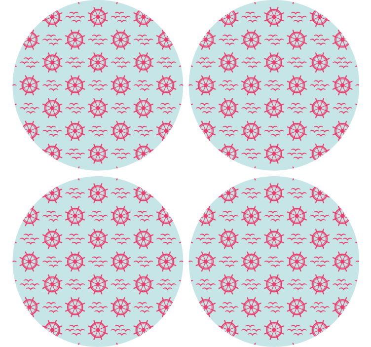 Geek coasters nautical wheel design - TenStickers