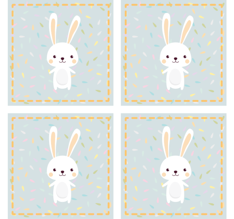Geek coasters cute bunny design - TenStickers