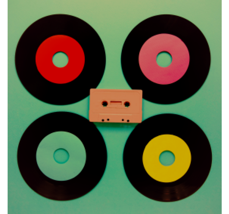 Geek coasters retro vinyl record set - TenStickers