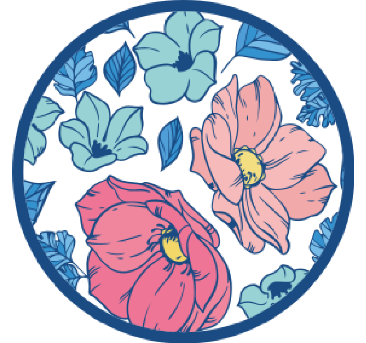 Modern coaster floral design circle - TenStickers