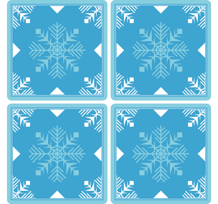 Snowflakes blue tones christmas coaster - TenStickers