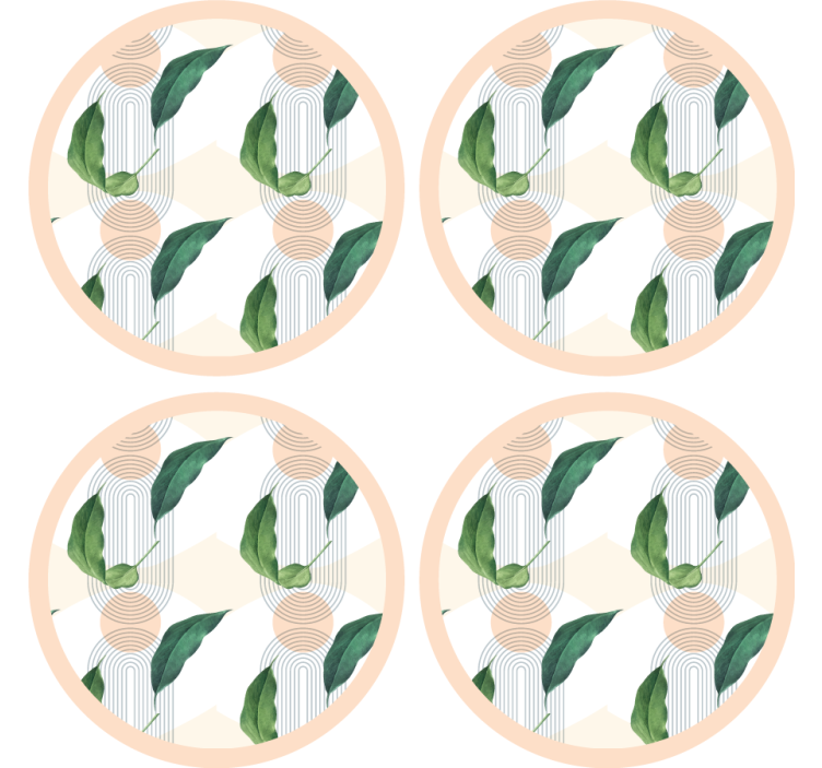 Modern coaster leafy geometric design - TenStickers