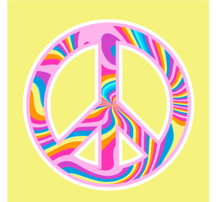 Geek coasters vibrant peace symbol - TenStickers