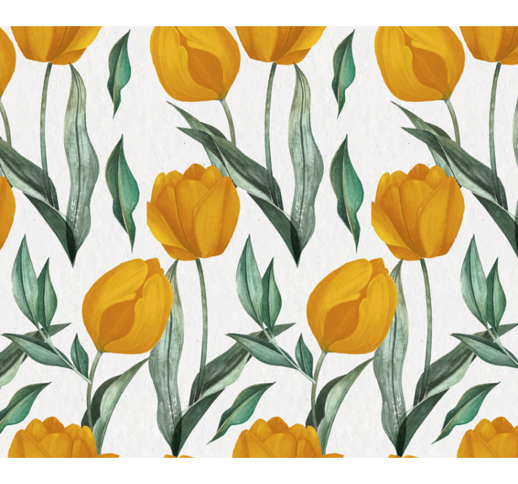 Yellow tulip patterned coasters - TenStickers