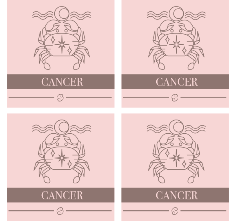 Personalisable coasters cancer zodiac symbol - TenStickers