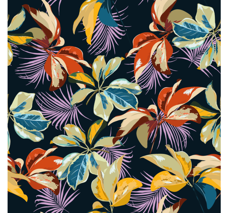 Coasters with colorful leaf pattern - TenStickers