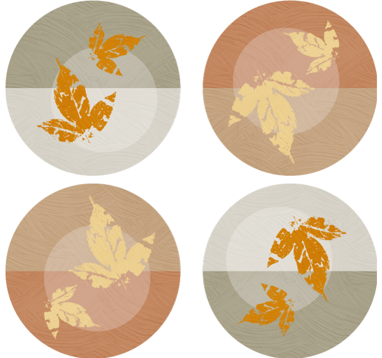 Leaf pattern overlays modern coaster - TenStickers
