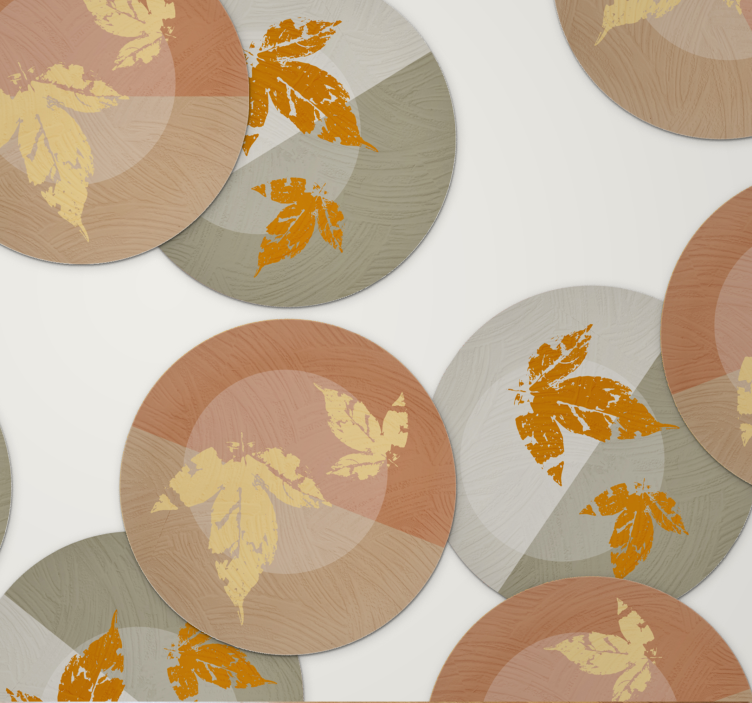 Leaf pattern overlays modern coaster - TenStickers