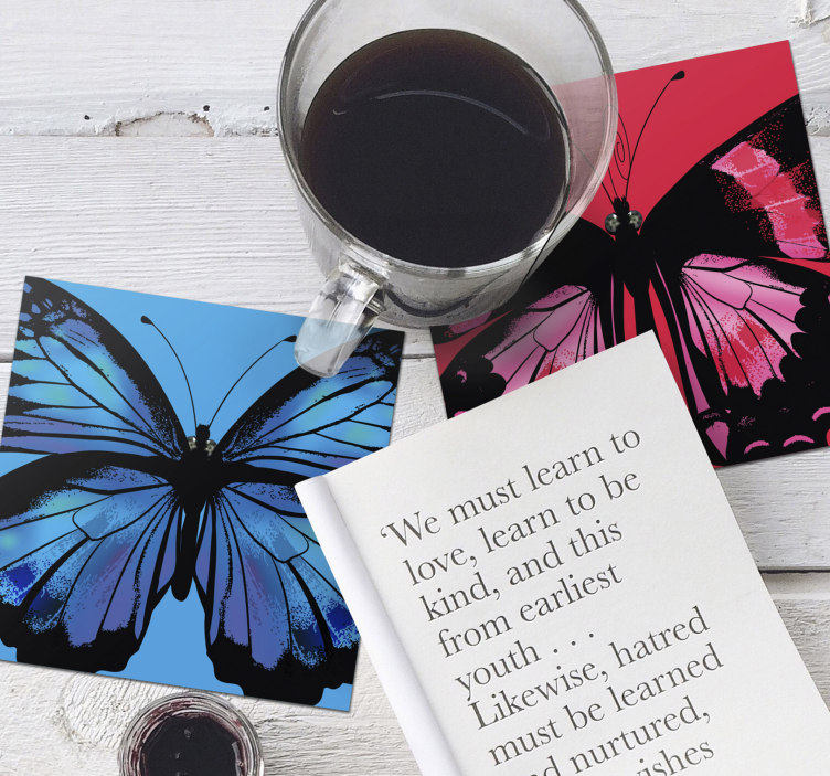 Beautiful and Colorful butterfly coaster - TenStickers