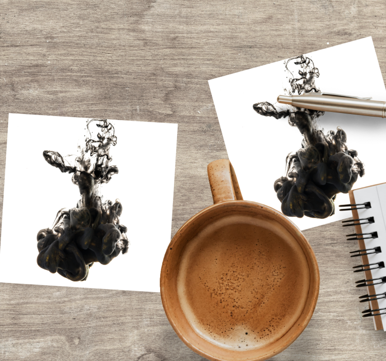 Black ink water texture effect texture coaster - TenStickers