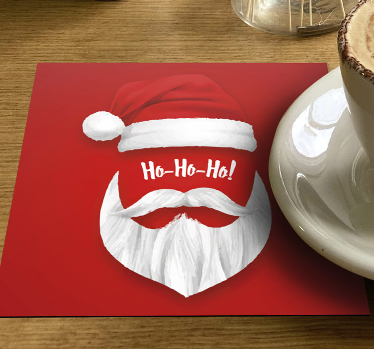 ho ho ho Christmas drink coaster - TenStickers
