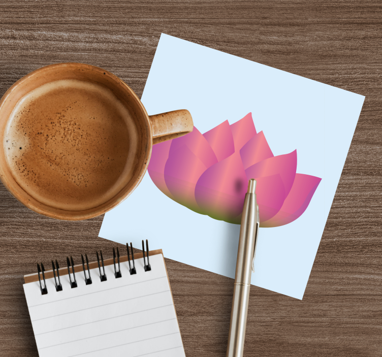 Lotus flower vinyl drink coaster - TenStickers