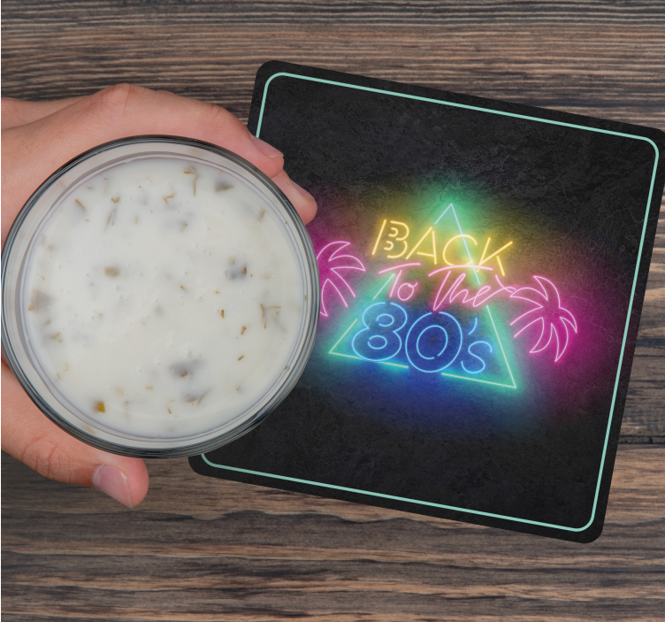 Neon 80s Retro vintage coasters - TenStickers