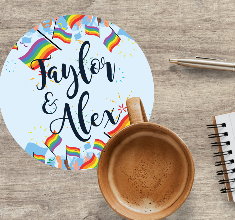 Personalizable Pride Rainbow Flag coasters - TenStickers