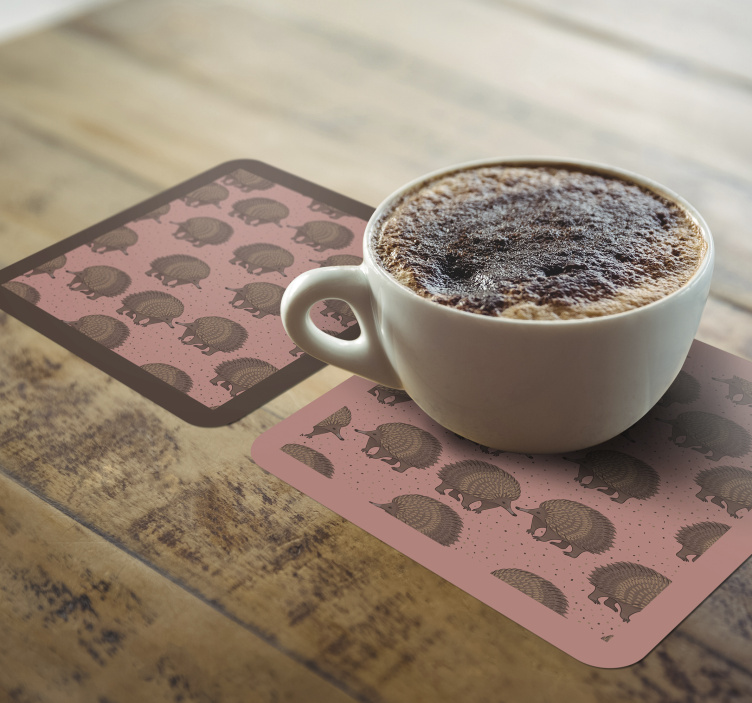 porcupine and dots drink coaster - TenStickers