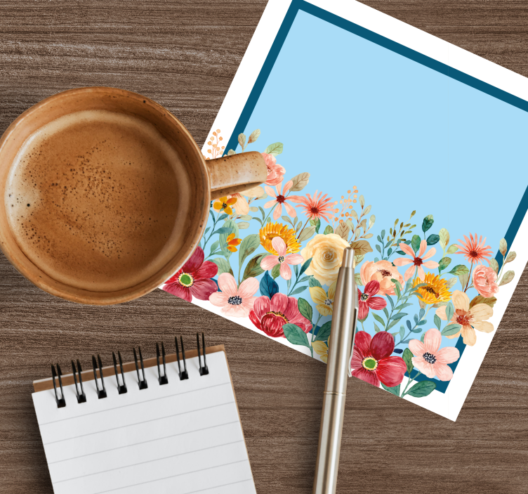 Spring flowers vinyl coaster - TenStickers