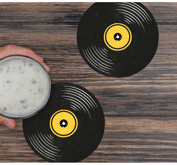 Vinyl records vintage coaster - TenStickers