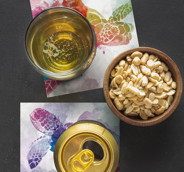 Watercolour Turtle Animal Coaster - TenStickers