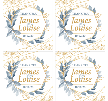 Personalized blue wedding guest coaster - TenStickers