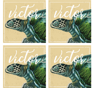 Custom Sea Turtle Personalised Beer Mats - TenStickers