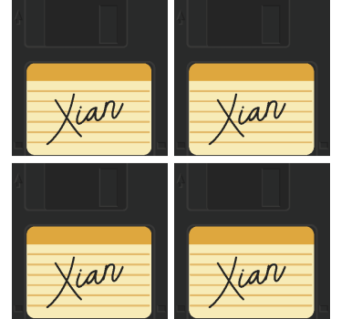 Floppy disc design with custom name vintage coasters - TenStickers