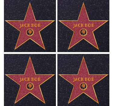 Hollywood star with personalised name vintage coasters - TenStickers
