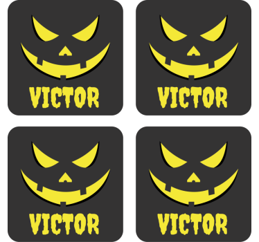 Personalized pumpkin face coaster personalised - TenStickers