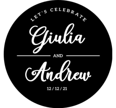 Wedding coasters with custom celebration names - TenStickers