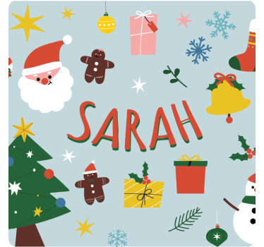 Christmas coasters festive santa and gifts - TenStickers