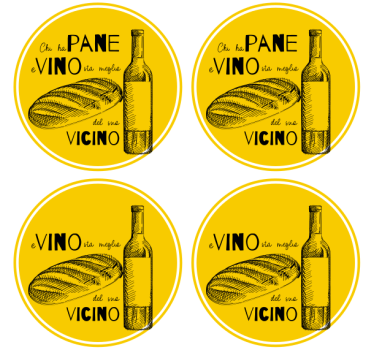Personalisable coasters for wine bottle and bread - TenStickers