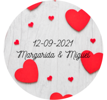 Wedding coasters with heart & date personalization - TenStickers
