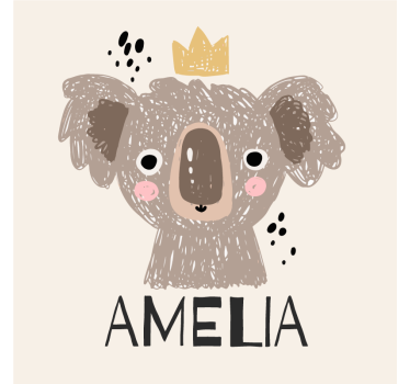 Geek coasters koala with crown design - TenStickers