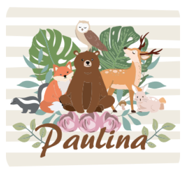 Personalisable coasters cute animal gathering - TenStickers