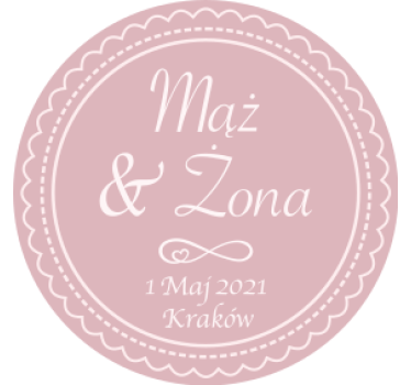 Circular with names date and place coaster favors - TenStickers