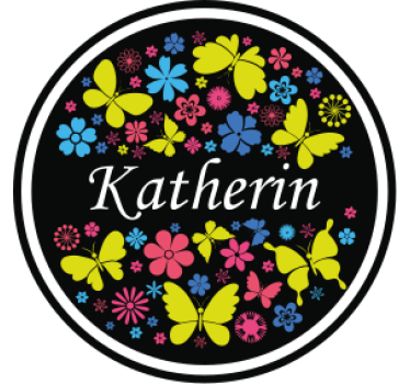 Personalisable coasters floral butterfly design - TenStickers