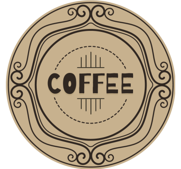 Personalised coasters elegant coffee circular emblem - TenStickers