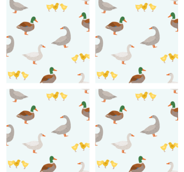 Personalisable coasters with playful duck designs - TenStickers